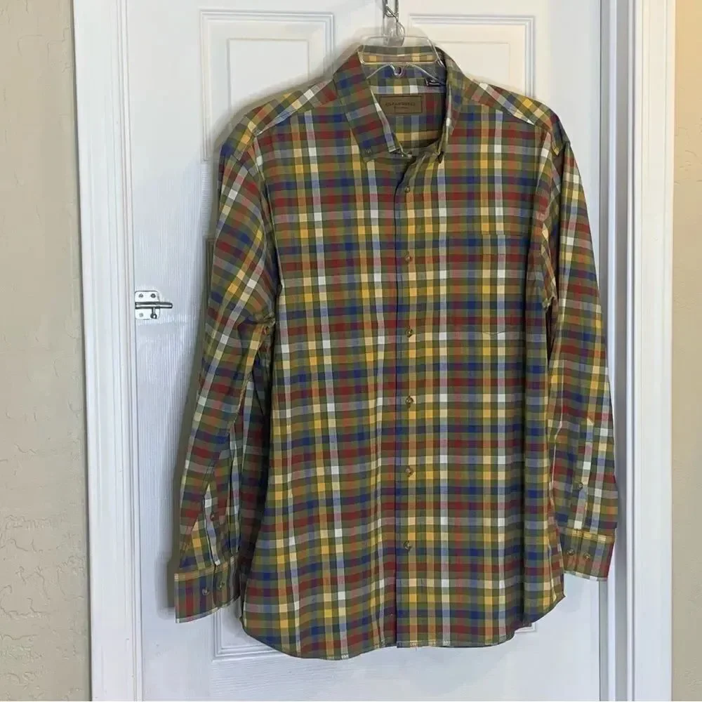 Clearwater Outfitters Shirt Men's Long Sleeve Multicolor Plaid Button-Up Size XL